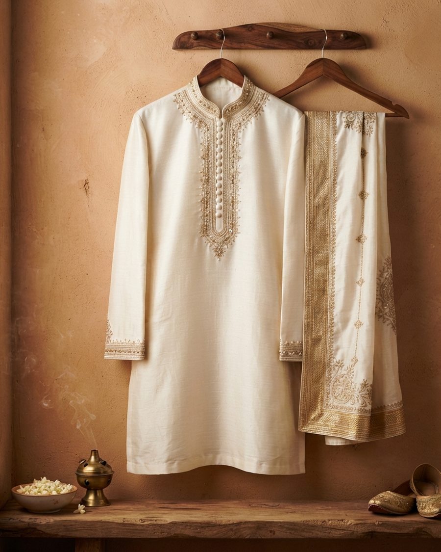 Ivory Silk Panjabi Kurta